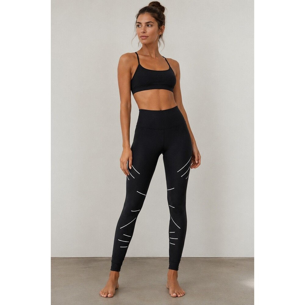 Alo Yoga Sequence Glow In The Dark High Waist Leggings Black Women’s XS Athletic